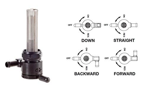 CLICK-SLICK 22MM BLACK PETCOCK FOR HARLEY DAVIDSON (DOWNWARD FACING) (0705-0106)