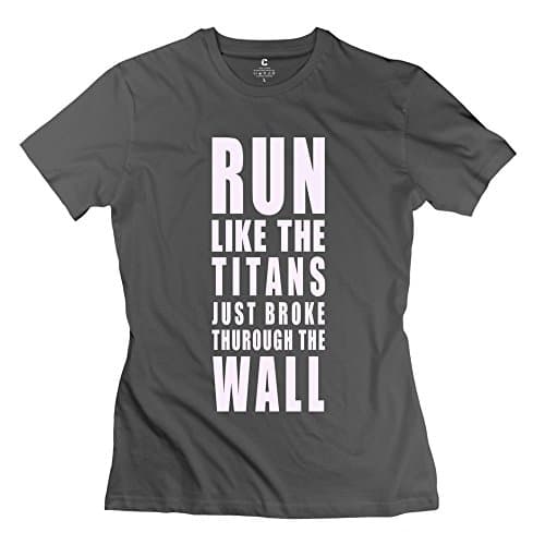 Next Style Women's Attack On Titan Run Thurough The Wall DeepHeather T Shirt