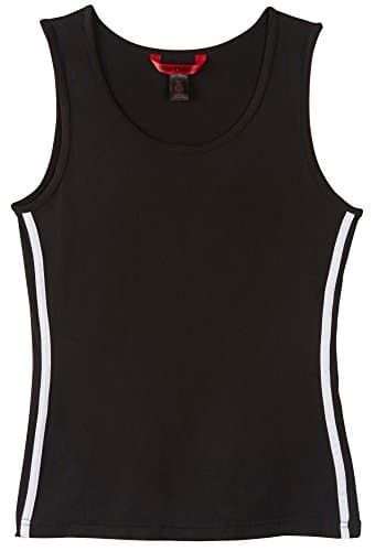 Hot Kiss Juniors Stripe Side Peached Tank Top Medium Black/white