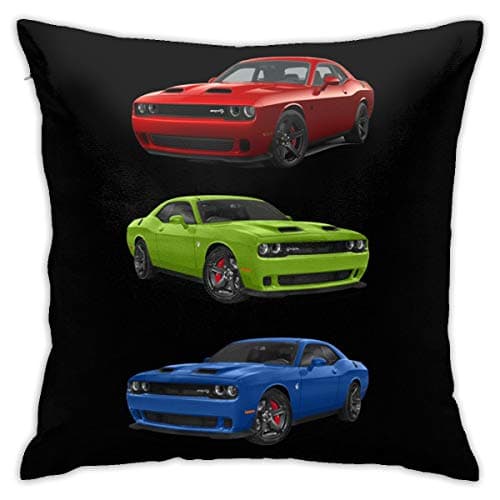 Opi 90iuop Throw Pillow Case Red Blue Green Dodge Challenger Auto Cushion Cover Home Decorative 18 Inches Pillowcase
