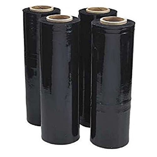 18" x 1500' 80 Ga 4 Rolls Pallet Wrap Stretch Film Hand Shrink Wrap 1500FT Black