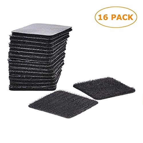 Coins Brand-16 Packs Square Hook Loop Sticky Pads Heavy Duty DIY Self Adhesive Fastener Tape Black(5X5cm)