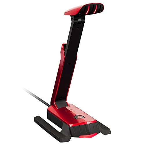 USB Microphone,RedHoney Professional Recording Gaming Mic for PC/Laptop with USB Charging Port and LED Light,Flexible Stand Holder for Gaming Headset (Red)