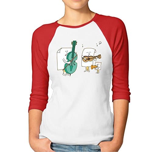 Paper Jam Woman 3/4 Sleeve Plain Raglan Shirts Tee