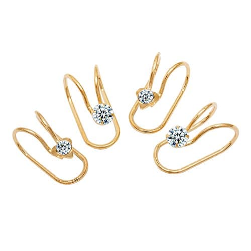 Casfine Non-Piercing Ear Bone Clip U-type Cartilage Ear Clip Ear Cuff Clip Wrap Set Mother's Day Gift