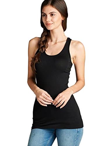 VDS Women's Basic Rayon Spandex Racerback Tank top LARGE AWT-T1496_96BLACK