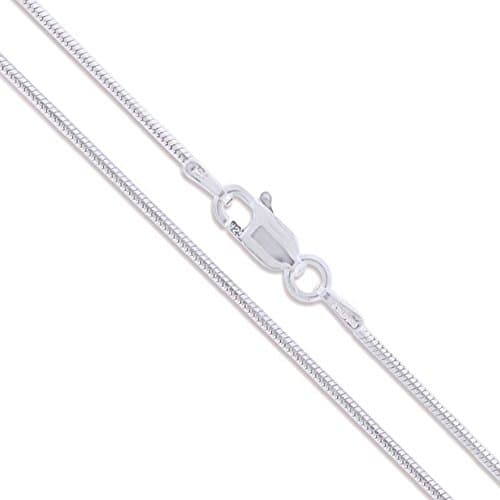 Sterling Silver 1.0 MM Snake Chain Necklace Made in Italy Lobster Claw Clasp-Luxurious and Smooth Size-7", 8", 9", 10", 15", 16", 18", 20", 22", 24" & 30" Package with Gift Box and Black Velvet Pouch