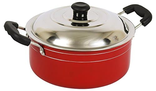 Classic Cookware 2.6mm Aluminium Non stick Casserole Cookware, 20 cm 2.6 Ltr, Red Color