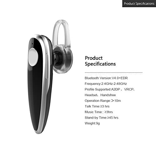 Telgeek 981A Wireless Bluetooth V4.1 Headphone Headset Stereo with Microphone For Mobile phone Android IOS Phones Apple iPhone Samsung (black)