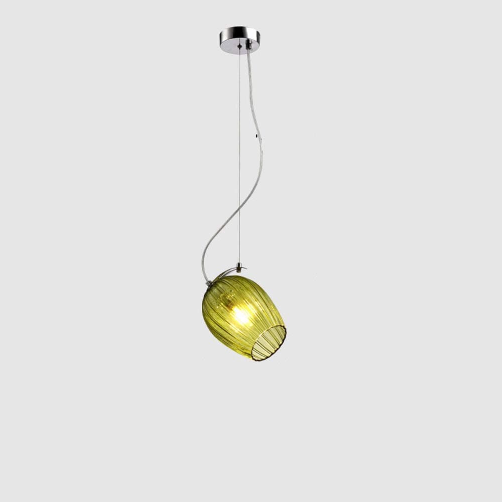 Modenny Modern Glass Pendant Lights Led Hanging Lamp For Dining Room Bedroom Kitchen Lighting Fixtures Loft Industrial Decor Luminaire (Color : Green)