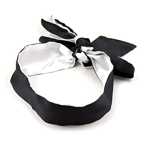 Satin Blindfolds for Sleeping Soft Silk Eye Mask Band Blinder Comfortable Sleep Masks Black+White