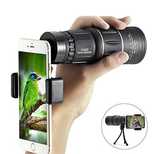LIKEAD High Power Monocular Waterproof 16 X 52 Dual Focus Monocular Binoculars Adjustable Eyepiece Telescope/Monocular With Phone Holder For Outdoor Sports