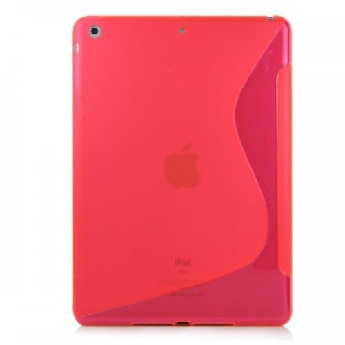 OMC iPad Air TPU S-Wave Case (Red) w/ Screen Protector, Cloth and Stylus