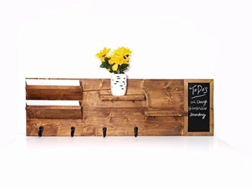 Wood and chalkboard entryway organizer