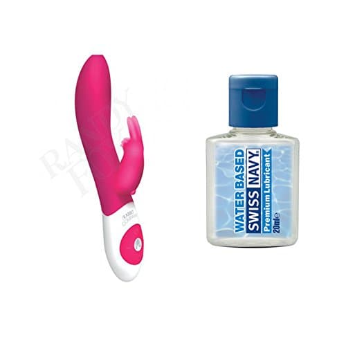 The Rotating Rabbit Rechargeable-Hot Pink 8" + Free Lube
