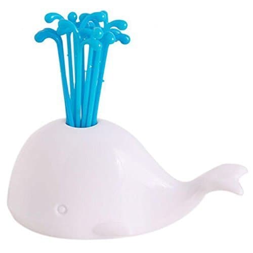 PDHU Cute Whale Rack Fruit Forks Set Fork Storage Rack Fork Bracket