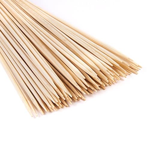 Ancona life Roasting Sticks 36 Inch 5mm Thick Extra Long Heavy Duty Wooden Skewers 110 Pieces Perfect for Hot Dog Kebab Sausage Eco and Environmentally Safe 100% Biodegradable