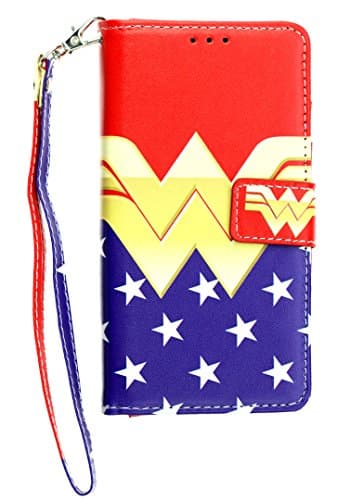 iPhone 7 Wallet Case 4.7", CASEVEREST Wonder Woman PU Leather Slim Book Wallet Case with Card Flip Cover and Kickstand Folio Pouch Cover for iPhone 7, DC Comics Wonder Woman
