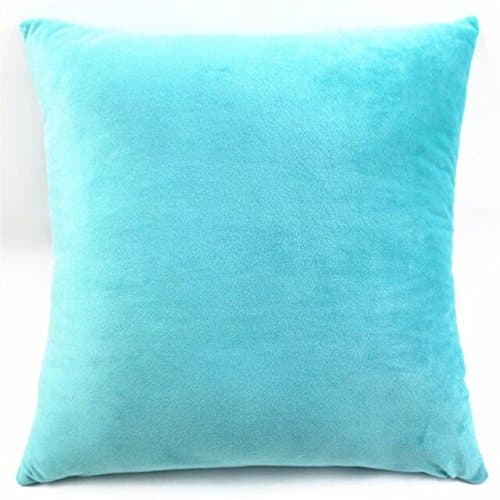 Lydealife (TM) Cotton Super Soft Short Plush Pure Solid Color Decorative Throw Pillow Cover Pillow Case Pillowcase Cushion 18" X 18" LD099 (Blue)
