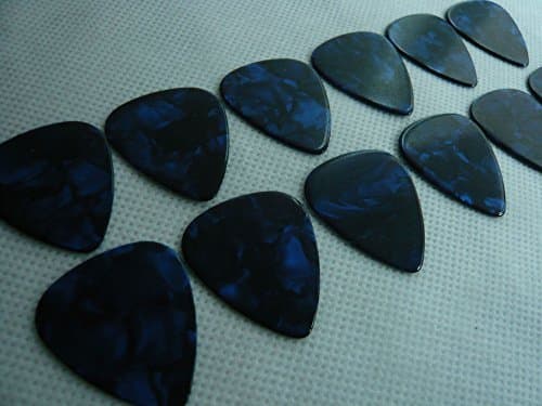 Guitar Picks Blank Celluloid No Printing Medium 1mm, 24 Pcs Pearl Blue