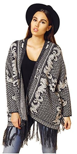 LADIES KNIT SWEATER MONARCHY FRINGE (M/L)