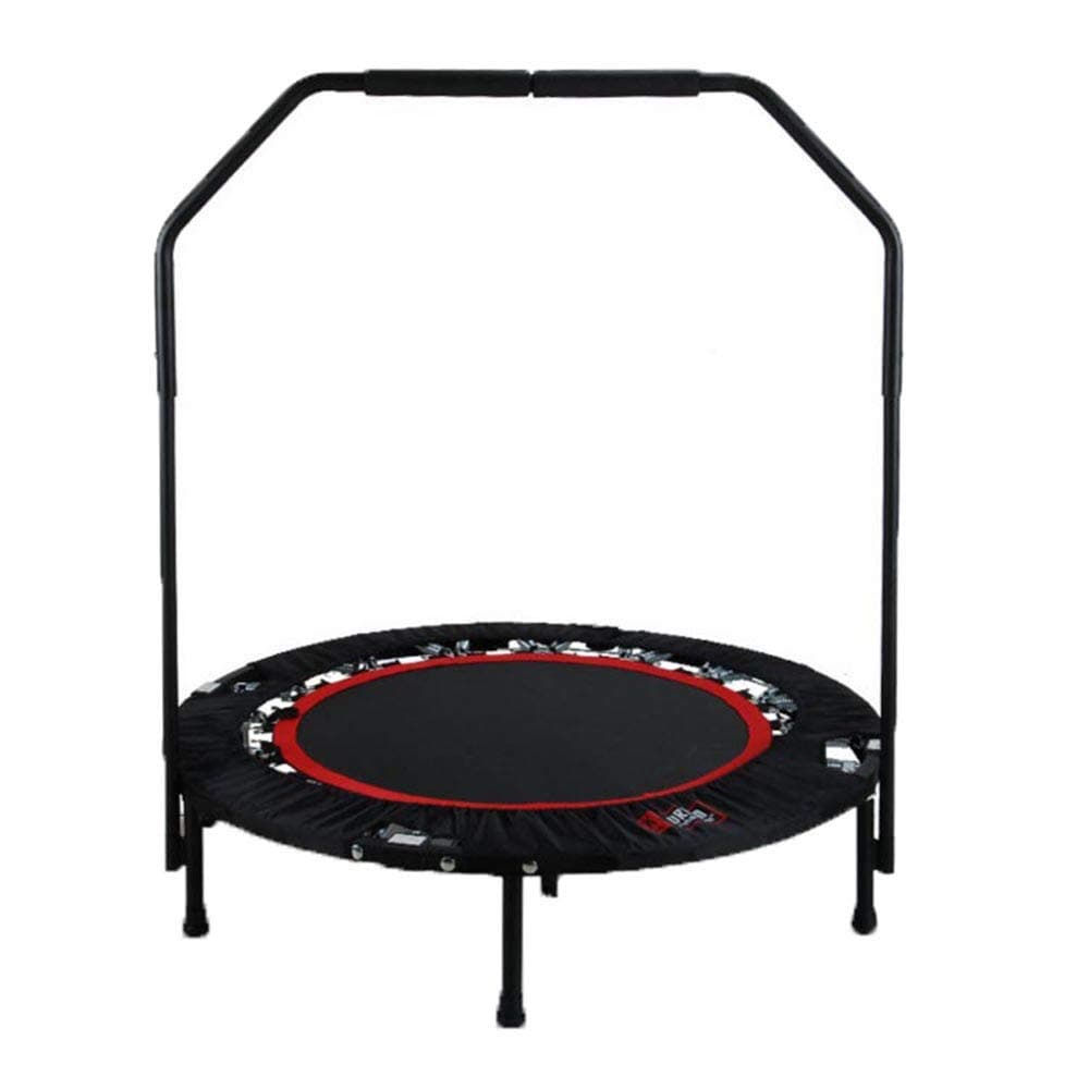 Dolloress Portable Foldable Trampoline,Cardio Trainer with Handle, Household Folding Trampoline Gym Commercial Bounce Bed Adult Round Fitness Bed