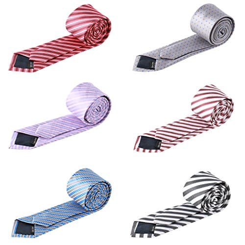 Mens Slim Necktie Tie Mixed Set 6 Pack (set 13)