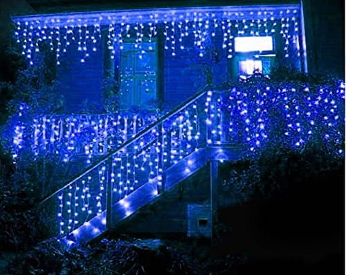 Lainin 3.5M/11ft 96 LED Fairy Curtain Light Linkable Starry String Light with 8 Modes For House/Outdoor/Garden/Wedding/Holiday/Christmas Party Decoration - Blue