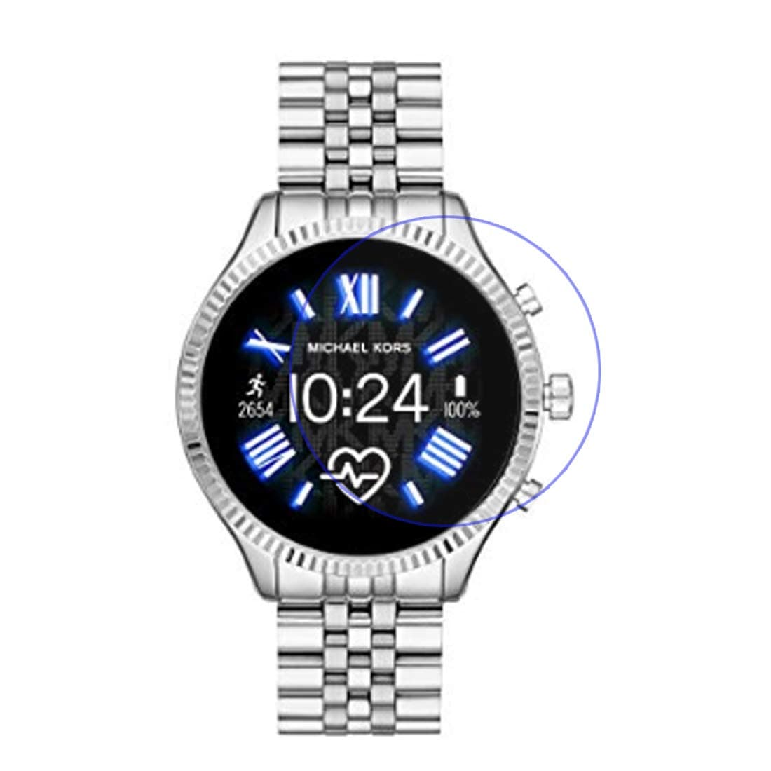 Disscool Tempered Glass Screen Protector for Michael Kors Access Lexington 2,0.33mm Thickness with Real Glass