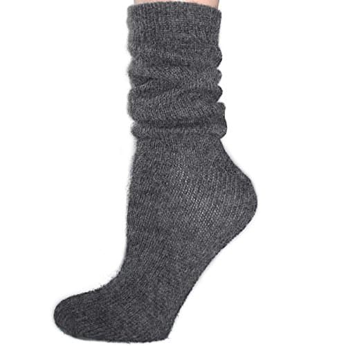 The Alpaca Collection, 100% Alpaca Wool Knit Socks Grey Medium