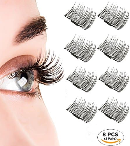New Magnetic False Eyelashes-Ultra Thin 3D Fiber Reusable Best Fake Lashes Extension for Natural Look,Perfect for Deep Set Eyes & Round Eyes 2 Pairs