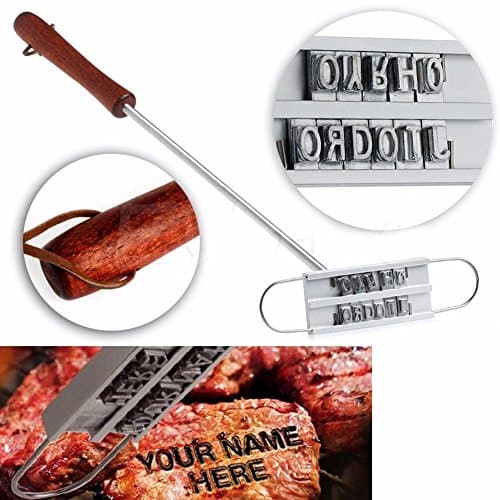 Parkside Wind BBQ Branding Iron Mold with Changeable Letters Barbecue Steak Names Tools for Grilling Outdoor