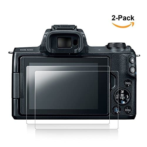 Camera Screen Protector for Canon EOS M50 , POPANK Anti-scratch 9H Hardness 0.33mm Ultra-Thin LCD Tempered Glass for DSLR Camera Canon EOS M50 (2-Pack)
