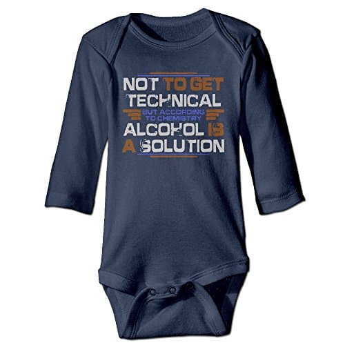 Aowar Unisex According To Chemistry Alcohol Is A Solution Long Sleeve Baby Outfits Onesies