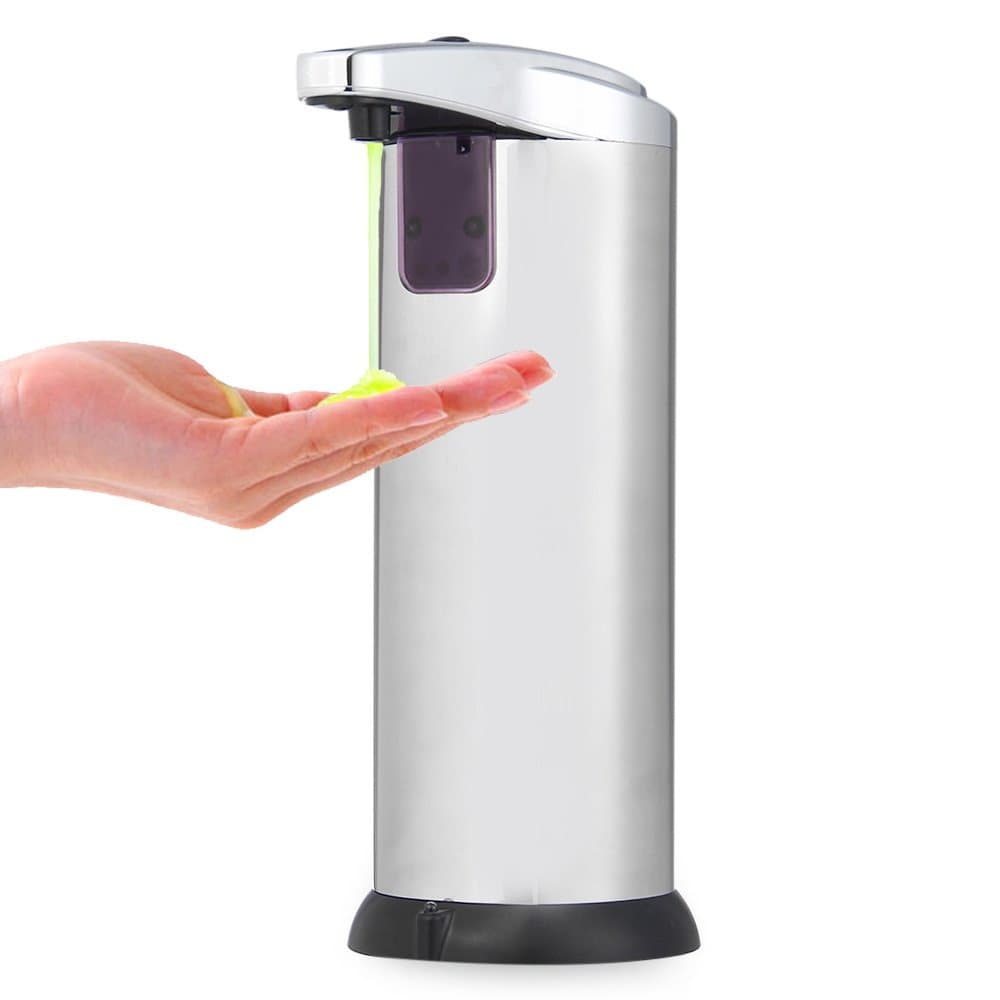 J Robin Stainless Steel Automatic Soap Dispenser IR Infrared Motion Sensor Touchless Sanitizer Dispenser for Bathroom Kitchen,280ml