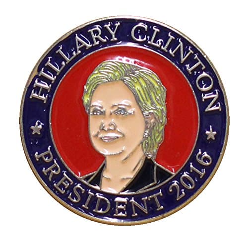 L W Bristol Classics Hillary Clinton President 2016 Portrait Lapel Pin/Hat Tac