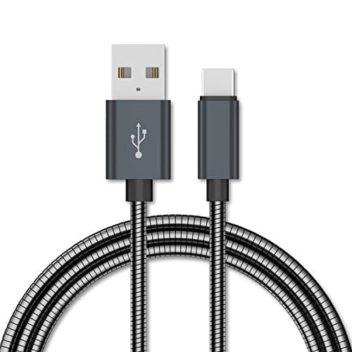 USB Type C Cable 3.3ft USB to USB C Cable Metal Braided Fast Charger Cord for Google Pixel XL 2, Samsung Galaxy S9 9 Note 8 S8 Plus,LG G5 G6 G7 V20 V30,Moto Z Z2 Force-Black
