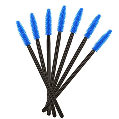 MELADY Silicone Disposable Eyelash Brushes Mascara Wands Applicator Makeup Kits (Pack of 200pcs, Blue(Pyramid-shaped))