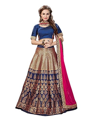 Kmozi Women's Silk Lahenga Choli
