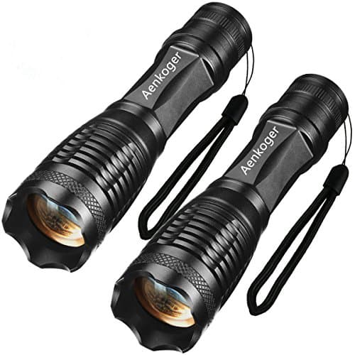 Flashlights Ultra Bright LED Flashlight Tactical Flashlight of 5 Modes Zoomable Water Resistant Torch Light for Outdoor (T6-1) (T10-2)