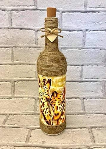 New Mum African Giraffe Light up Bottle Lamp Gift