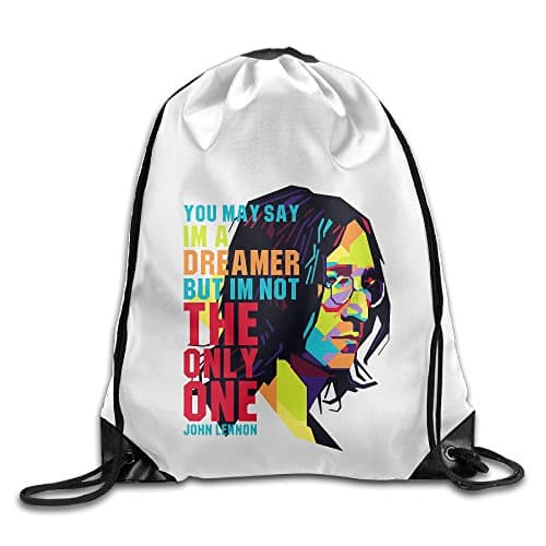 Bekey John Lennon Imagine2 Gym Drawstring Backpack Bags For Men & Women For Home Travel Storage Use Gym Traveling Shopping Sport Yoga Running