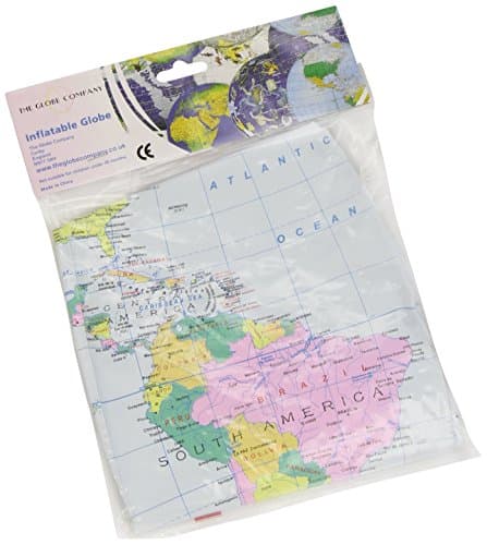 16" Light Blue Political Inflatable Globe