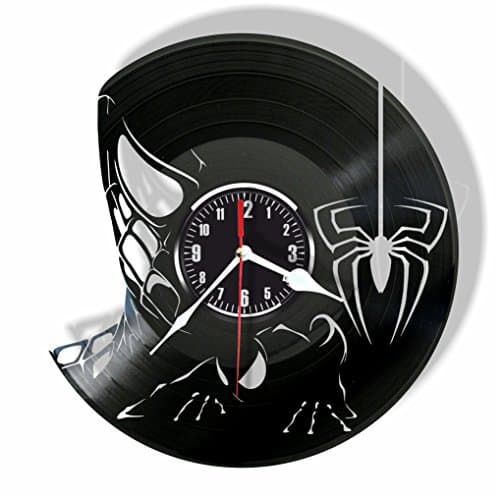 Rosidesignstudio Spiderman Comics character superhero vinyl wall clock- Modern room decor - Unique Handmade gift for friends and someone you love