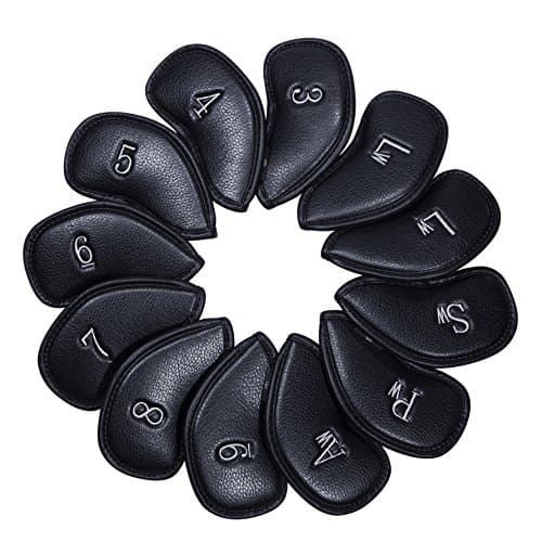 Golf Iron Covers Thick Synthetic Leather Golf Iron Head Covers 12pcs/ Set Fit All Brands