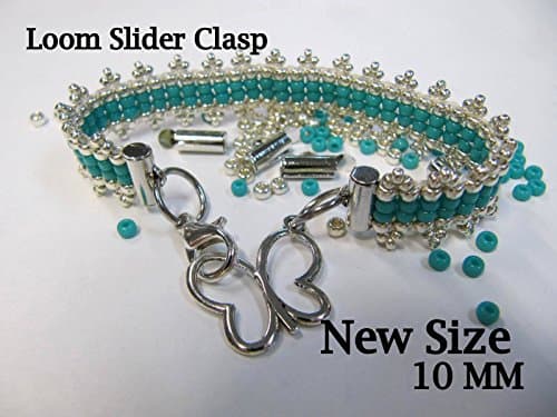 Bead Loom Slider Clasp, Silver Color, 18 Package, 1/4 Inch Long, Bead loom Clasp, Bracelet Findings, Bead Loom Patterns