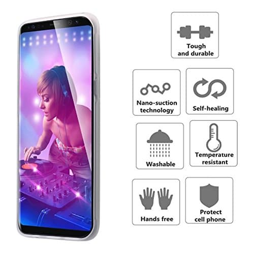 Case for Samsung Galaxy S8 Anti-Gravity Selfie Hard Cases Cover Stick to Wall, Glass, Whiteboards & Smooth Surfaces, Crystal Clear (transparent)