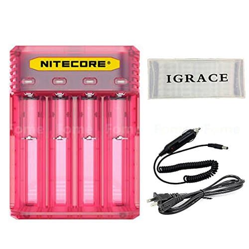 Smart Charger Battery, iGrace NITECORE Q4 2A Quick Charger Active Current Distribution Technology Reverse Over Charge Protection for Li-ion Rechargeable Batteries Support Car Charger