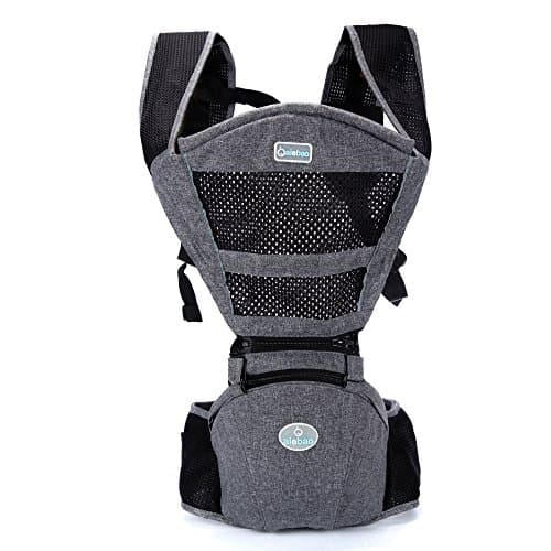Ergonomic Kangaroo Baby Carrier Backpack - Front Back and Hip Face In and Face Out Child Carrier Backpack for Infants and Toddlers (black)