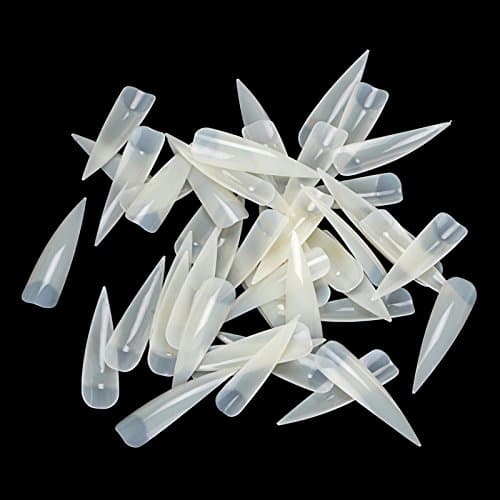 Odstore 500Pcs Long Sharp False Nail Art Tips Acrylic Salon - Natural Color#3-017